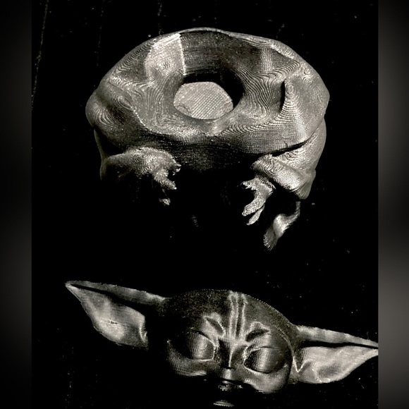 Black 3D Printed Grogu Baby Yoda Statue Unpainted The Mandalorian - Picture 15 of 16